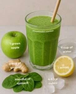 Green Detox Juice With Kale, Cucumber, And Apple